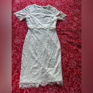 Lulu's White Lace Long Sleeve Dress size small
